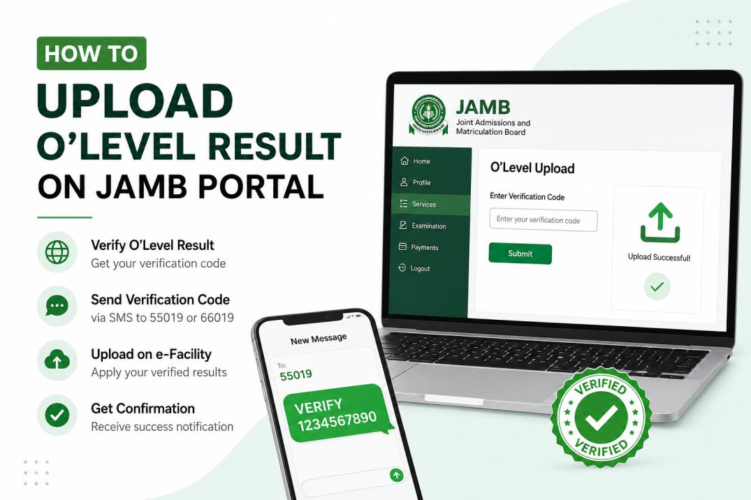 How to upload and verify O’Level result on the JAMB e-Facility portal